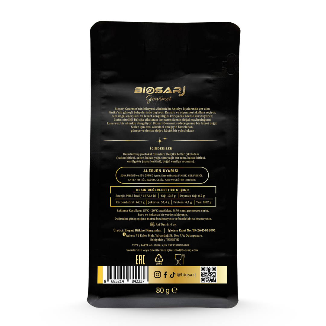 Gourmet Bitter Çikolatalı Portakal Dilimleri