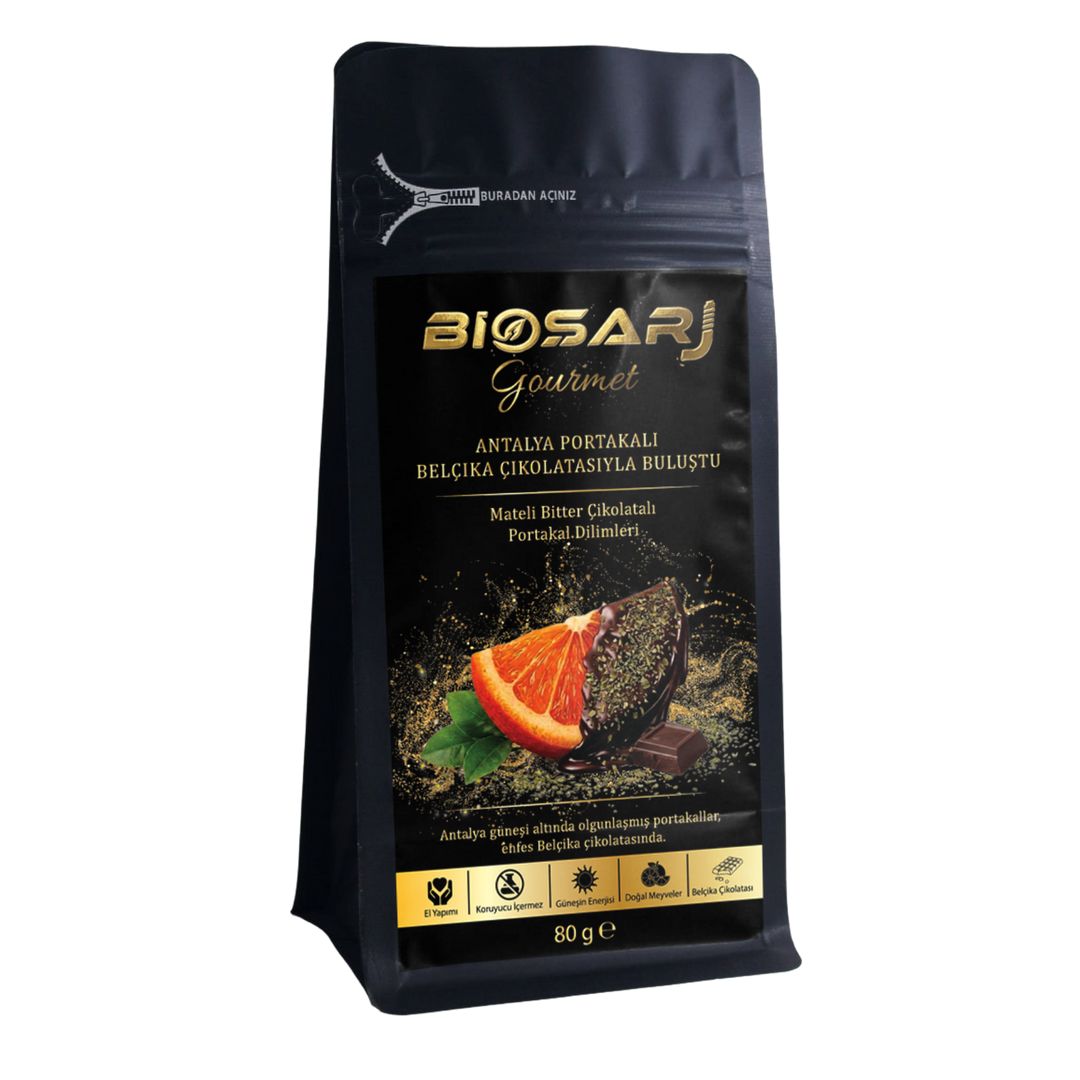 Gourmet Mate Yapraklı Bitter Çikolatalı Portakal Dilimleri