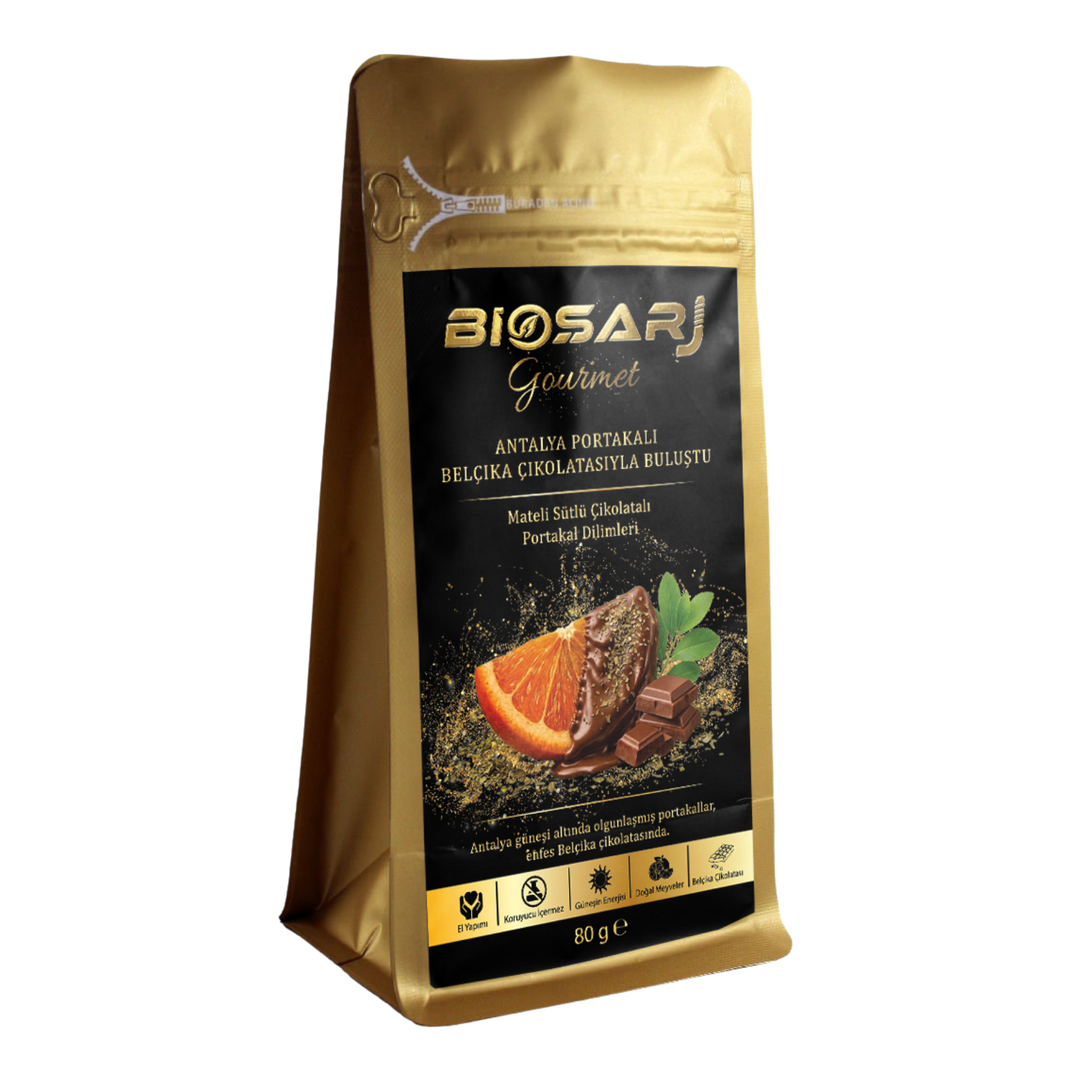 Gourmet Mate Yapraklı Sütlü Çikolatalı Portakal Dilimleri